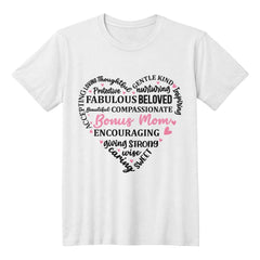 Fabulous Bonus Mom Heart Design Shirt