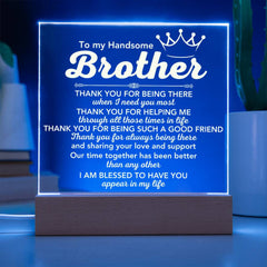 To My Brother, Brother Definition Gift, Acrylic Desk Light with Meaningful Words