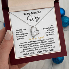 To My Wife - Falling in Love with You Was Beyond My Control Necklace