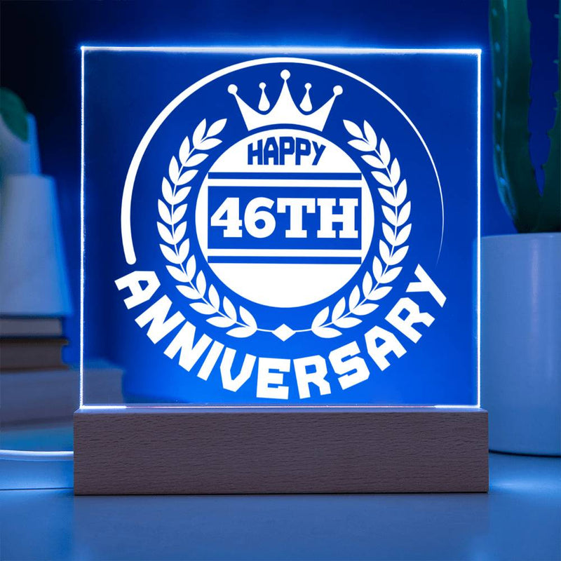 Laurel Crown 46th Anniversary Acrylic Plaque