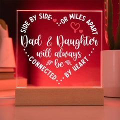 Always Connected – Dad & Daughter Heart Plaque