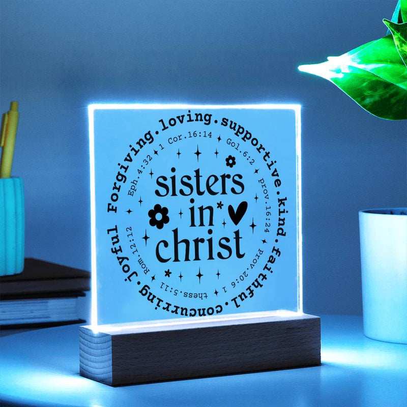 Sisters in Christ - Flower Design with Scriptures Plaque