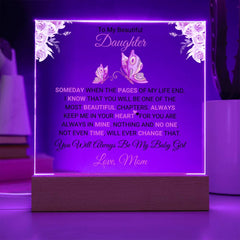 Gift For Daughter From Mom, Gift For Daughter, Acrylic Love Keepsake for Daughter, Special Memory Plaque