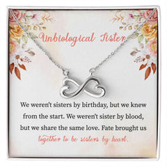 To My Unbiological Sister – Sisters by Heart Necklace