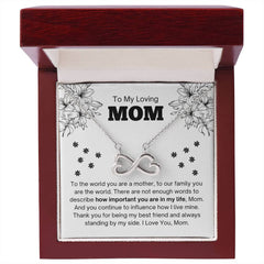 To My Loving Mom - Thank You for Always Standing by My Side Necklace