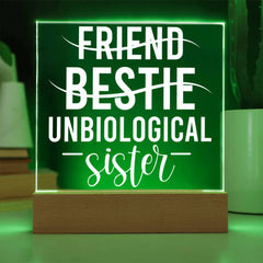 Unbiological Sister – Bestie Design Plaque