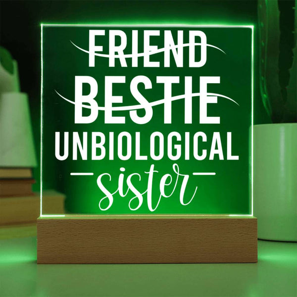 Unbiological Sister – Bestie Design Plaque