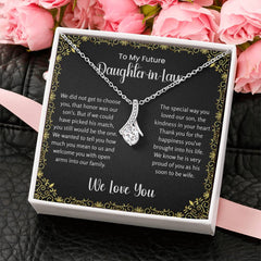 Bonus Daughter Necklace, Jewelry Gift with Meaningful Family Note