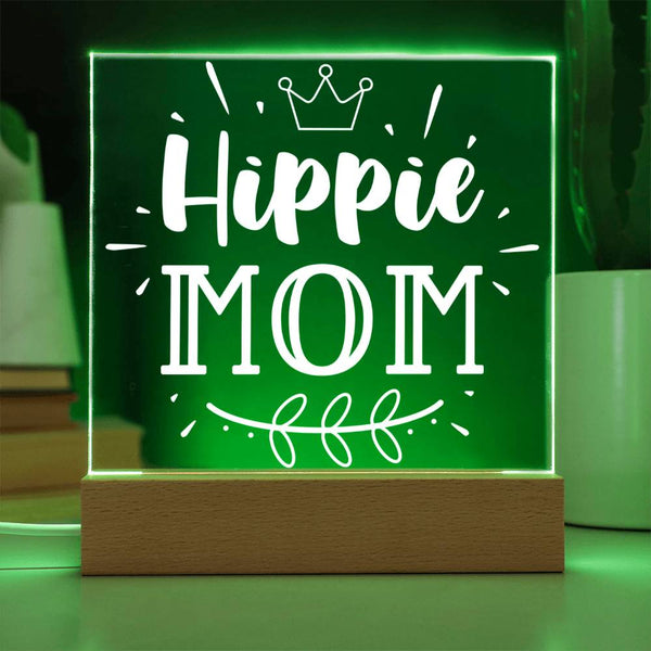 Hippie Mom – Crowned with Peace & Love Plaque
