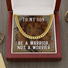 To My  Son – 'Be a Warrior not a Worrier' Necklace