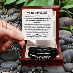 Bracelet For Grandson, Custom Jewelry Gift, Inspirational Keepsake For Grandson, Graduation Bracelet, Birthday Gift