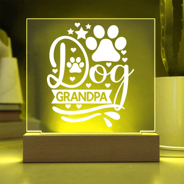 Dog Grandpa - Paw Print LED Plaque