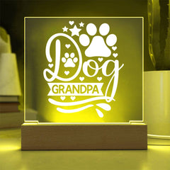 Dog Grandpa - Paw Print LED Plaque