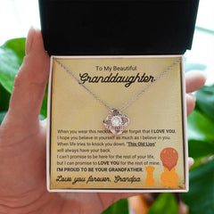 Special Necklace Gift for Granddaughter, Elegant Jewelry, Sentimental Keepsake, Love Knot Necklace