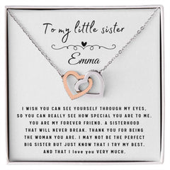 To My Little Sister – Sisterhood Necklace Gift