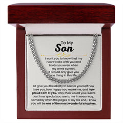 Cuban Link Chain for Son – 'Heart Walks With You' Necklace