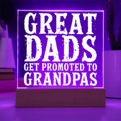 Dad to Grandpa – A Glowing Promotion Acrylic Plaque