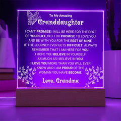 Granddaughter Gift, Square Acrylic Plaque with Loving Message, Square Acrylic Plaque for Granddaughter