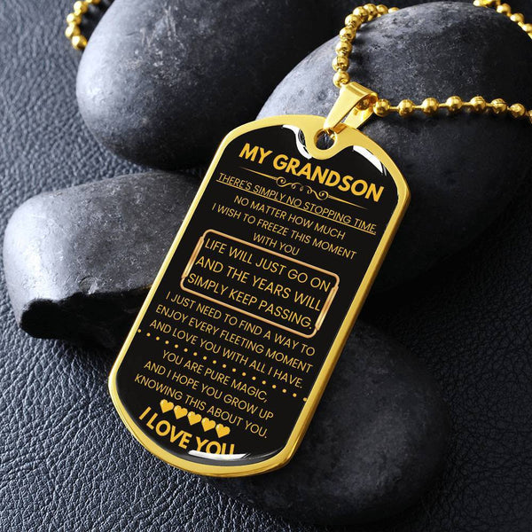 Dog Tag for Grandson – Heartfelt Keepsake with Inspirational Message