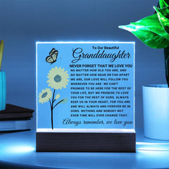 Granddaughter Gift Acrylic, Meaningful Loving Keepsake, Elegant Display for Cherished Memories