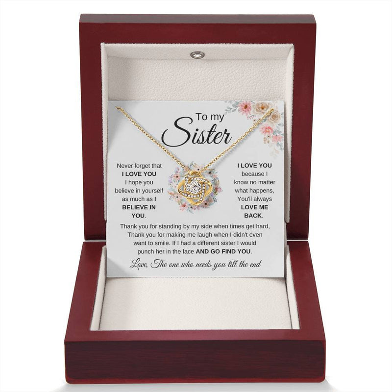 To My Sister – I Believe In You Necklace