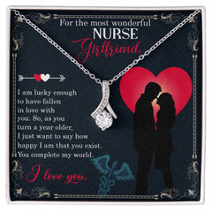 Necklace Gift For Nurse Girlfriend, Romantic Birthday Gift, Anniversary Jewelry For Her, For the most wonderful nurse girlfriend