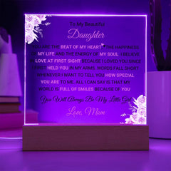 Gift For Daughter, Gift From Mother to Daughter, Acrylic Keepsake for Daughter, Heartfelt Gift