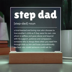 Bonus Dad Gift From Stepdaughter or Stepson, Acrylic Light-Up Plaque, Appreciation Night Light