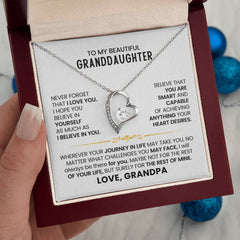 Necklace Gift for Granddaughter, Jewelry With Heartfelt Meaning, Forever Love Necklace