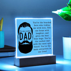 Personalized Acrylic Plaque for Dad – Coolest Dad with Epic Beard