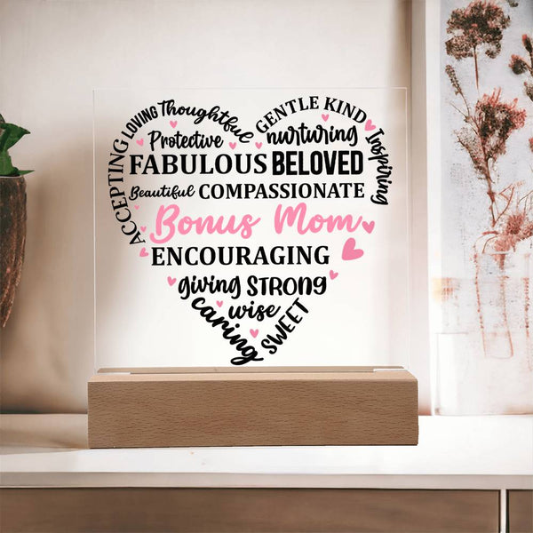 Bonus Mom Word Heart – You’re All This & More Plaque