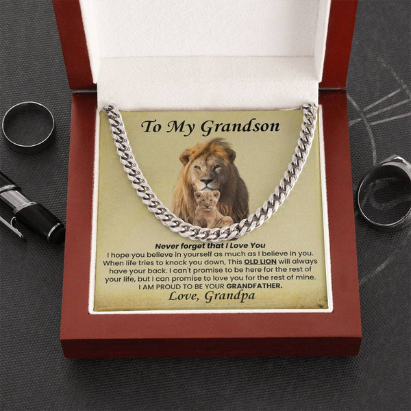 Cuban Link Chain for Grandson – 'Old Lion' Promise from Grandpa