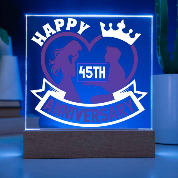 45th Anniversary Crowned Love Display Acrylic Plaque