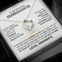 Necklace Gift for Granddaughter, Jewelry With Heartfelt Meaning, Forever Love Necklace