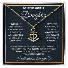 To My Beautiful Daughter - Heartfelt Necklace Gift