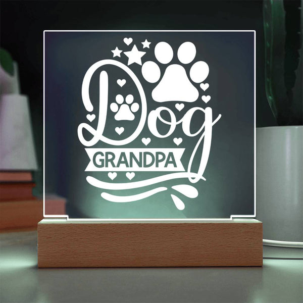Dog Grandpa - Paw Print LED Plaque