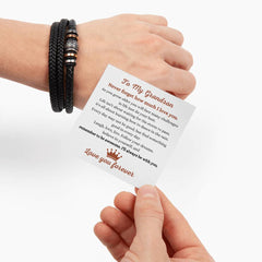 Cross Leather Bracelet for Grandson, Modern Men’s Jewelry Gift for Birthdays & Graduations