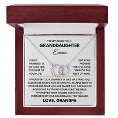 To My Granddaughter - Personalized Necklace with Heartfelt Message from Grandpa