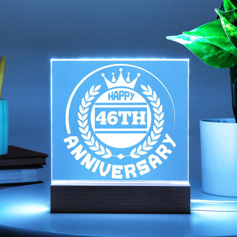 Laurel Crown 46th Anniversary Acrylic Plaque