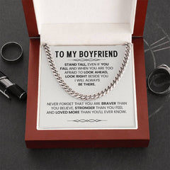 Stylish Chain Necklace Gift for Him, Birthday Surprise for Boyfriend