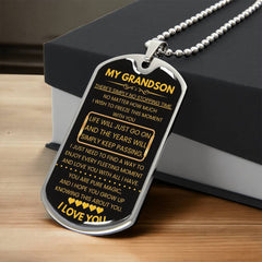 Dog Tag for Grandson – Heartfelt Keepsake with Inspirational Message