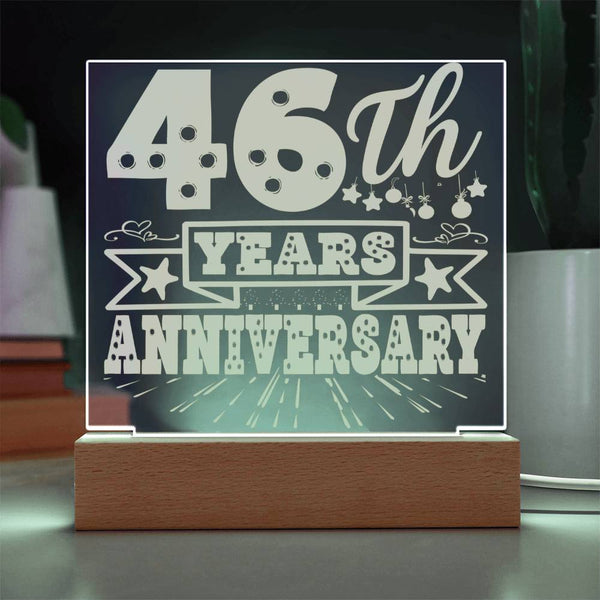 Festive 46th Anniversary LED Plaque