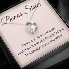 Gift For Bonus Sister, Forever Love Necklace, Special Gift for Sister-In-Law, Elegant Jewelry