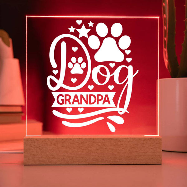 Dog Grandpa - Paw Print LED Plaque