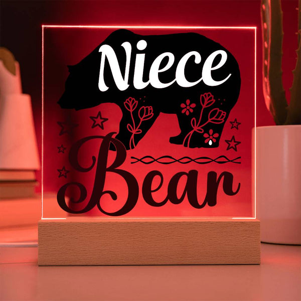 Niece Bear – Cute, Strong & Loved Plaque