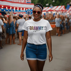 Grammy Life – Colorful Leopard Print Tee