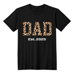 Custom Leopard Print Dad – Est. Year Tee