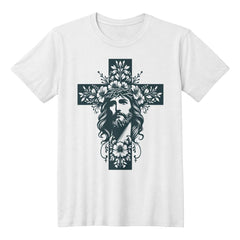 Jesus Floral Cross Tee – Faith & Grace Design