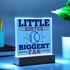 Little Sister Biggest Fan Acrylic Plaque