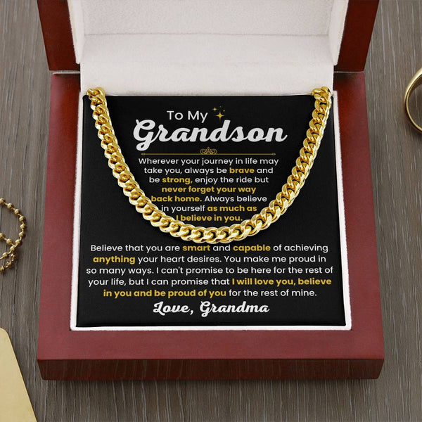 Grandson Cuban Link Chain – Heartfelt Gift from Grandpa or Grandma